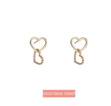 E3298-2 Big double dot hearts - 14k