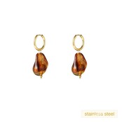 Organic Stone Earring - Brown E66005-3