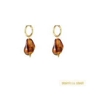 Organic Stone Earring - Brown E66005-3