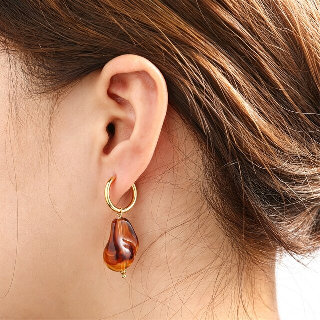 Organic Stone Earring - Brown E66005-3