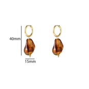 Organic Stone Earring - Brown E66005-3
