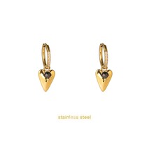 Origami Heart Hoop - 14K + Black E66249-1