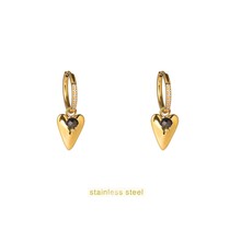 Origami Heart Hoop - 14K + Black E66249-1