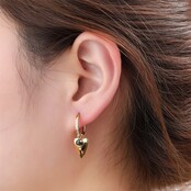 Origami Heart Hoop - 14K + Black E66249-1