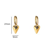 Origami Heart Hoop - 14K + Black E66249-1