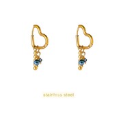 Heart + Stone Hoop - 14K + Green E66252-2
