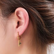 Heart + Stone Hoop - 14K + Green E66252-2