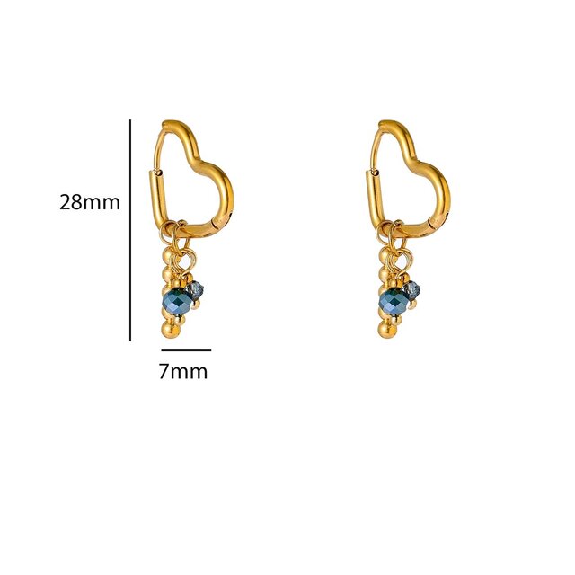 Heart + Stone Hoop - 14K + Green E66252-2