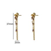 Long Stone Dangle - 14K + Brown E66255-4