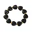 Goodies Label Elastische Hartjes Armband Zwart met Goudkleurige Details