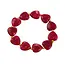Goodies Label Elastische Hartjes Armband Rood met Goudkleurige Details