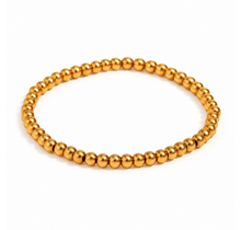 Stainless Steel Elastische Bolletjes Armband Goud – 3,9 mm