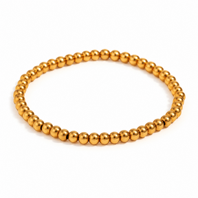 Stainless Steel Elastische Bolletjes Armband Goud – 3,9 mm