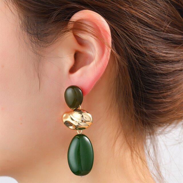 Big Stone Dangle - 14K + Green E65115-4