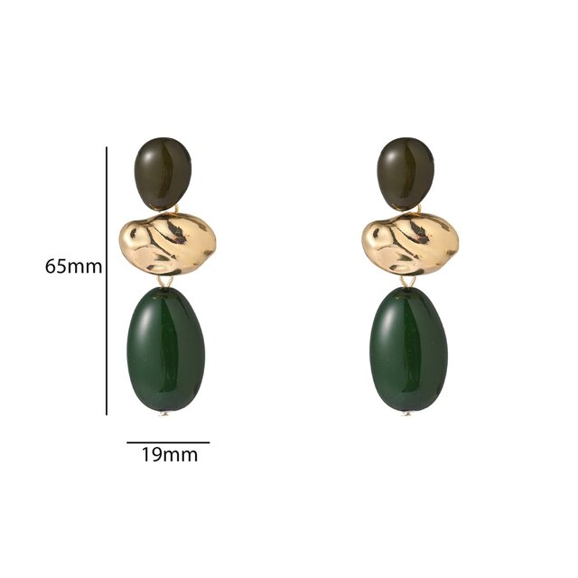 Big Stone Dangle - 14K + Green E65115-4