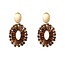 Day & Eve Bold Oval Dangle - 14K + Brown E65061-2