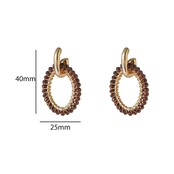 Open Oval Dangle - 14K + Brown E65055-2