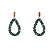 Drop Dangle - 14K + Dark Green E65054-4