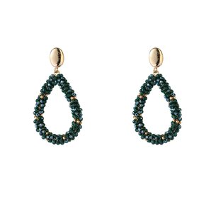 Drop Dangle - 14K + Dark Green E65054-4