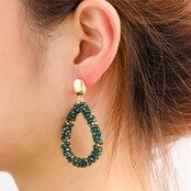 Drop Dangle - 14K + Dark Green E65054-4