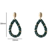 Drop Dangle - 14K + Dark Green E65054-4