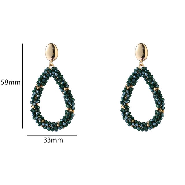 Drop Dangle - 14K + Dark Green E65054-4
