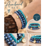 Biba Biba Crystal Armbandenset Blauw Petrol – 3-Delig Elastisch