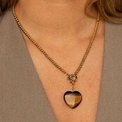 Edelstenen Hart Bedel • 25 mm • Tiger Eye