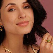 Gouden Ring met Organische Vorm - Peridot