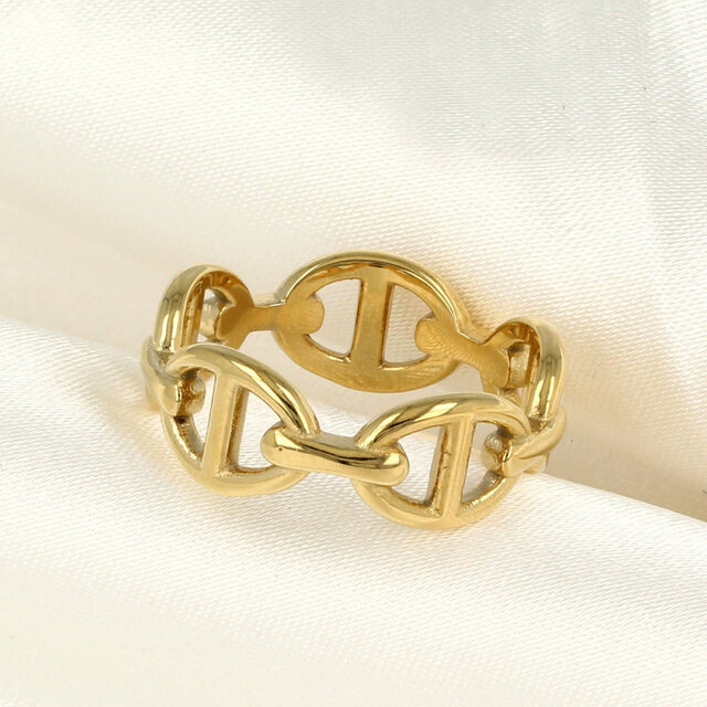 Gouden ring met schakels - Stijlvol en modern sieraad