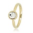 My Bendel Ring met Ronde Glassteen & Getwist Randje • Kristal • Goud