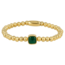 My Bendel Gouden Elastische Armband met Green Agate Edelsteen