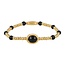 My Bendel Gouden Armband met Onyx kralen - Stijlvol & Beschermend