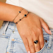 Gouden Armband met Onyx kralen - Stijlvol & Beschermend
