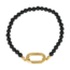 My Bendel Armband met Gouden Schakel en Hartje • Onyx