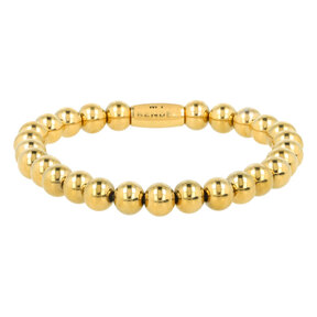 Elastische Kralenarmband • 6 mm • Goud