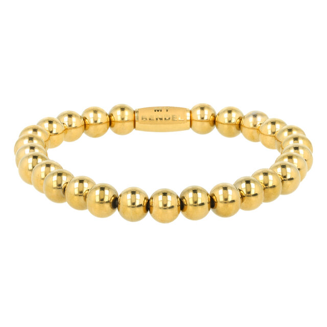 Elastische Kralenarmband • 6 mm • Goud