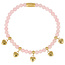 My Bendel Armband met Harten Bedels • Rose Quartz