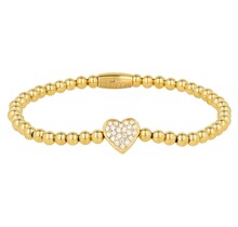 Gouden Armband met zirkonia hartje - My Bendel