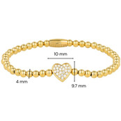 Gouden Armband met zirkonia hartje - My Bendel