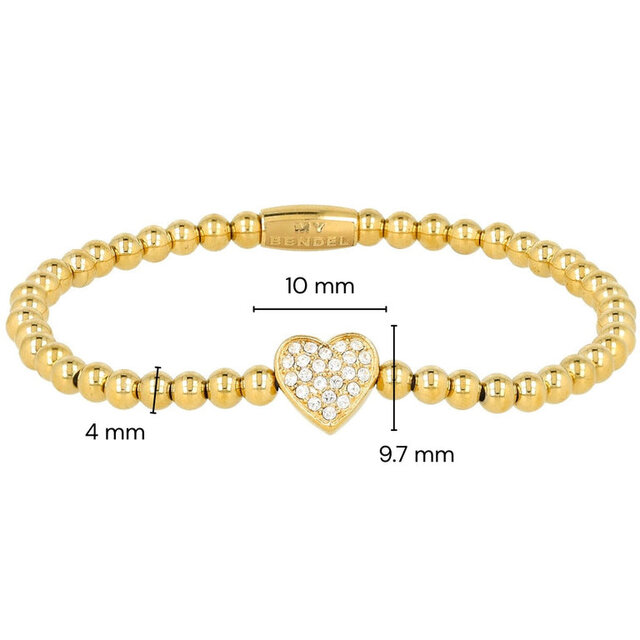 Gouden Armband met zirkonia hartje - My Bendel