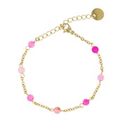 Gouden Armband met Rose Stripe Agate Edelstenen