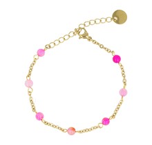 Gouden Armband met Rose Stripe Agate Edelstenen