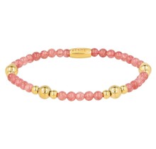 Edelstenen Armband met Gouden Kralen • Berry Quartz • 4 mm