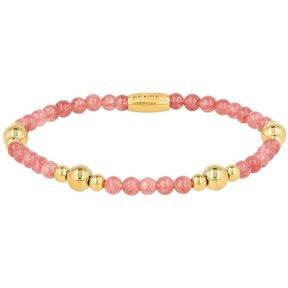 Edelstenen Armband met Gouden Kralen • Berry Quartz • 4 mm