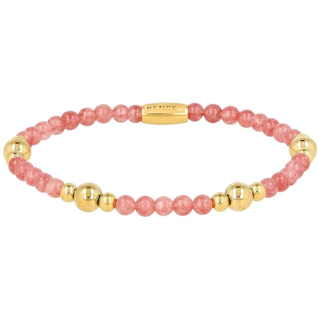 Edelstenen Armband met Gouden Kralen • Berry Quartz • 4 mm