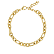 Gouden Damesarmband met Ronde en Ovale Schakels - Stainless Steel