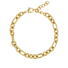 Gouden Damesarmband met Ronde en Ovale Schakels - Stainless Steel