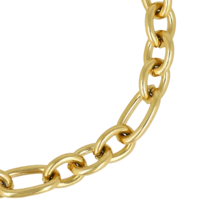 Gouden Damesarmband met Ronde en Ovale Schakels - Stainless Steel