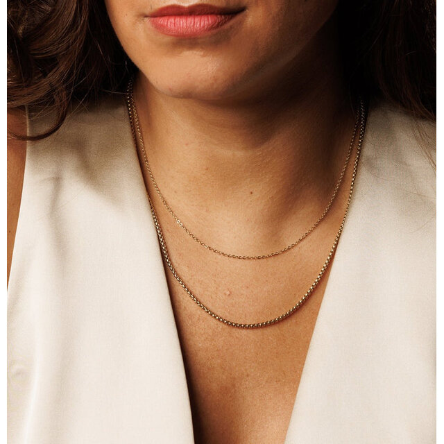 Luxe Gouden Box ketting 470mm - Elegant Sieraad